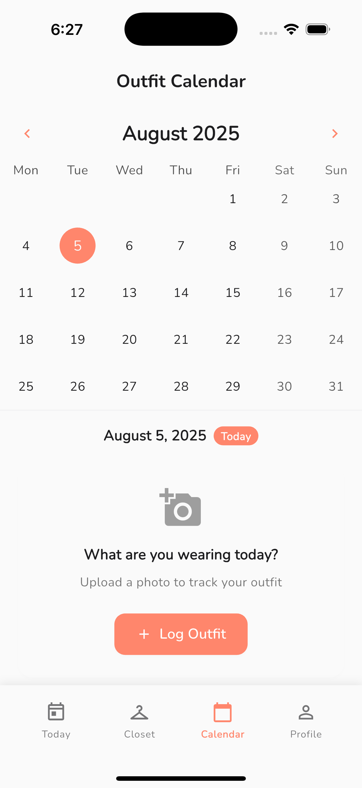 Outfit Planning screenshot